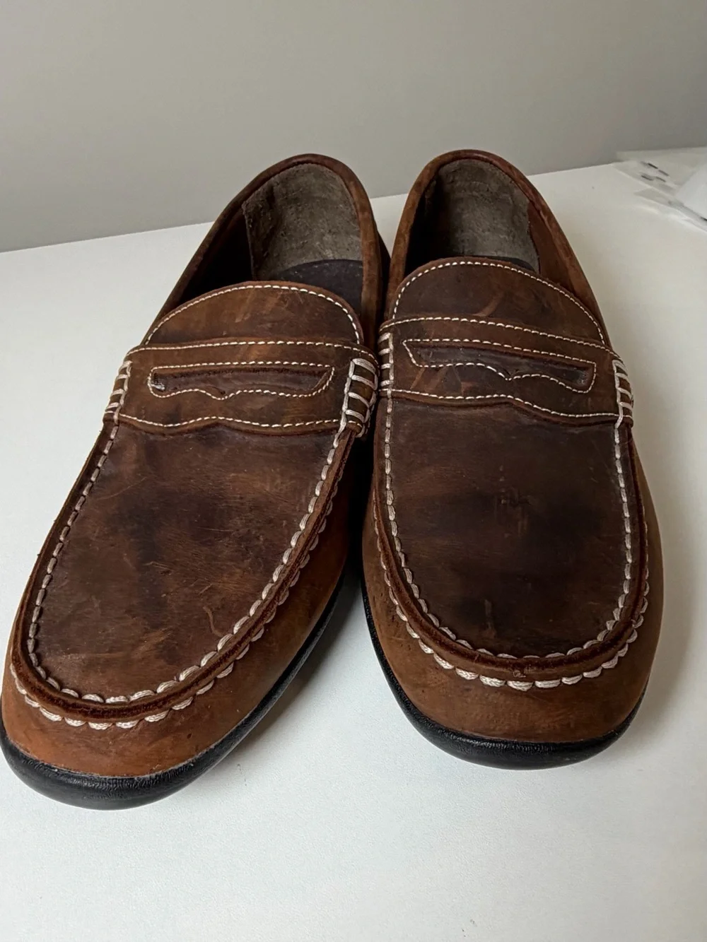LIke New FootJoy Size 9 Brown Leather Slip-On Loafers Drivers Casual Leather